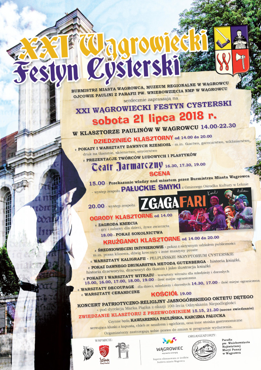 Plakat "XXI Wągrowieckiego Festynu Cysterskiego"