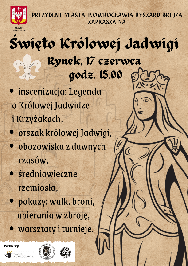 plakat wydarzenia - święto królowej Jadwigi 
