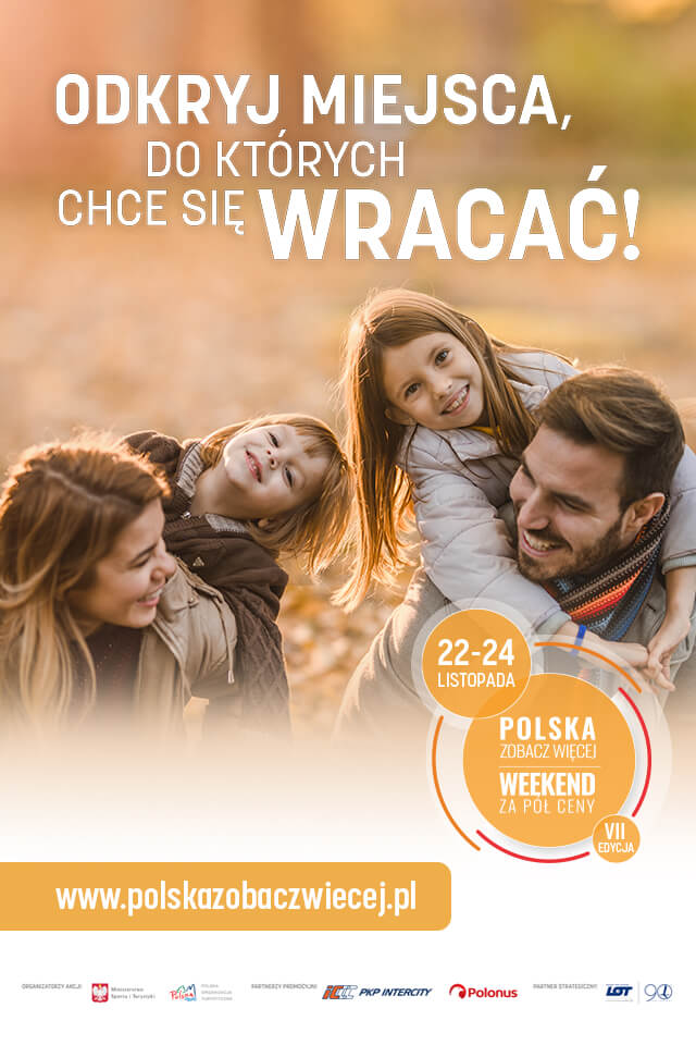 plakat wydarzenia "Weekend za pół ceny - Polska zobacz więcej" (źródło: polskazobaczwięcej.pl)