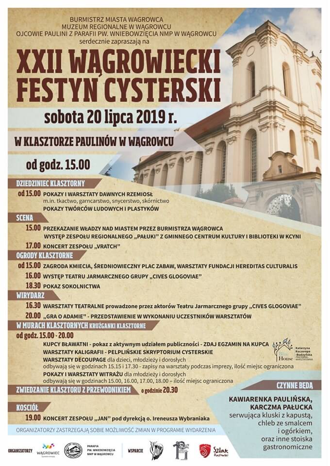 Plakat wydarzenia XXII Wągrowiecki Festyn Cysterski