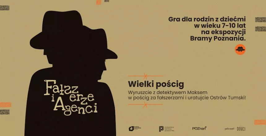 Baner wydarzenia pn. Fałszerze i agenci (źródło: bramapoznania.pl)