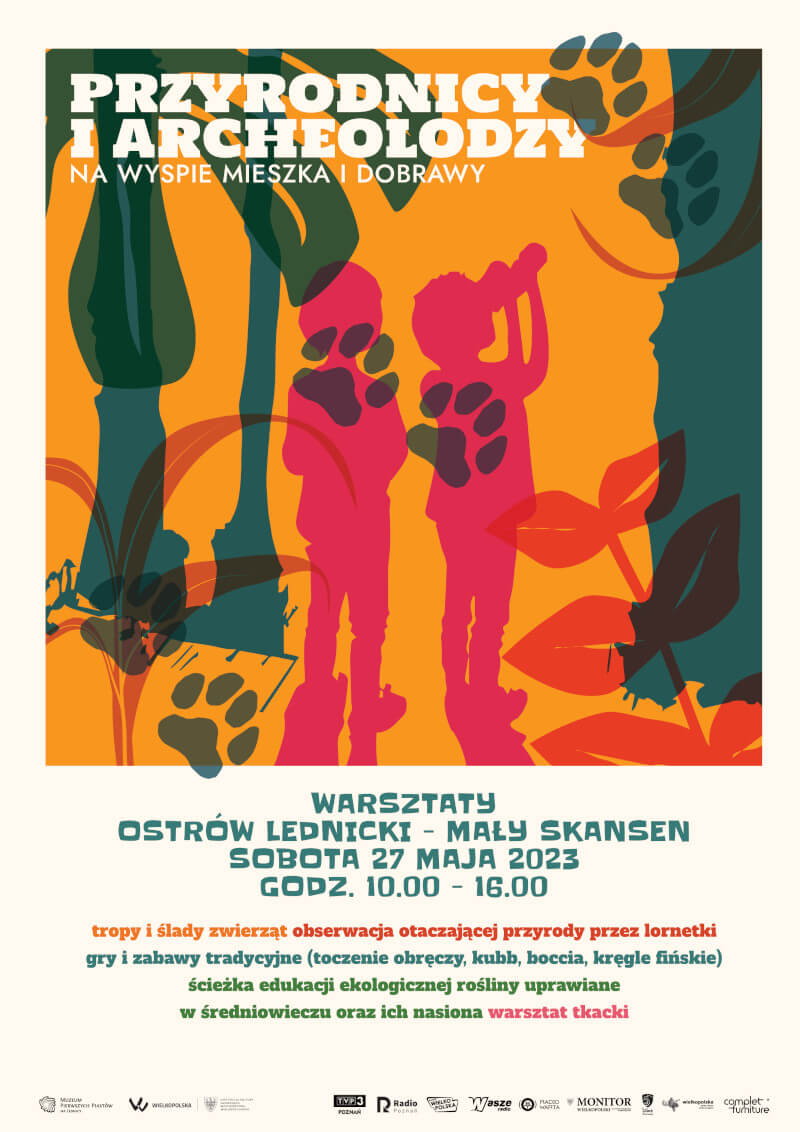 plakat wydarzenia "Przyrodnicy i archeolodzy na wyspie Mieszka i Dobrawy"
